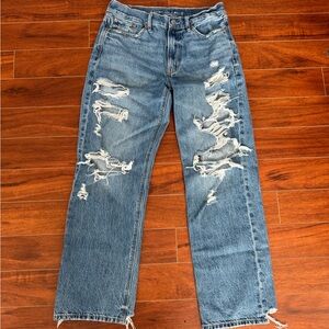 American Eagle Outfitters Relaxed Ripped Blue Jeans